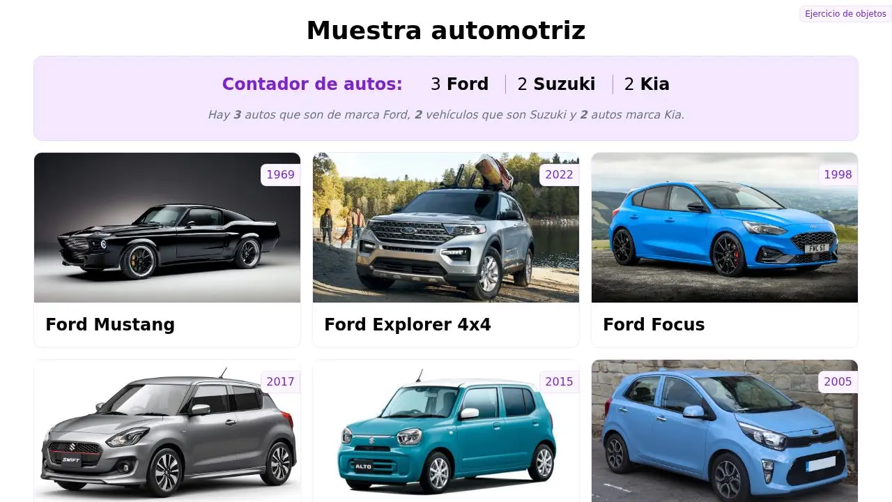 Listado dinámicos de objetos JS