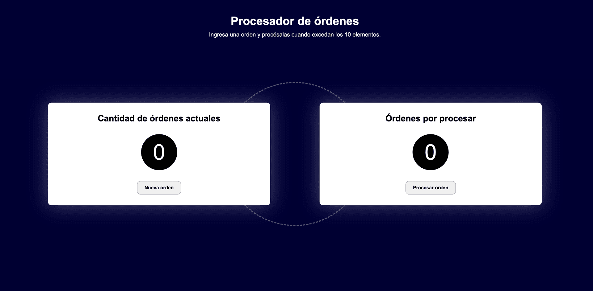 Procesador de órdenes en React